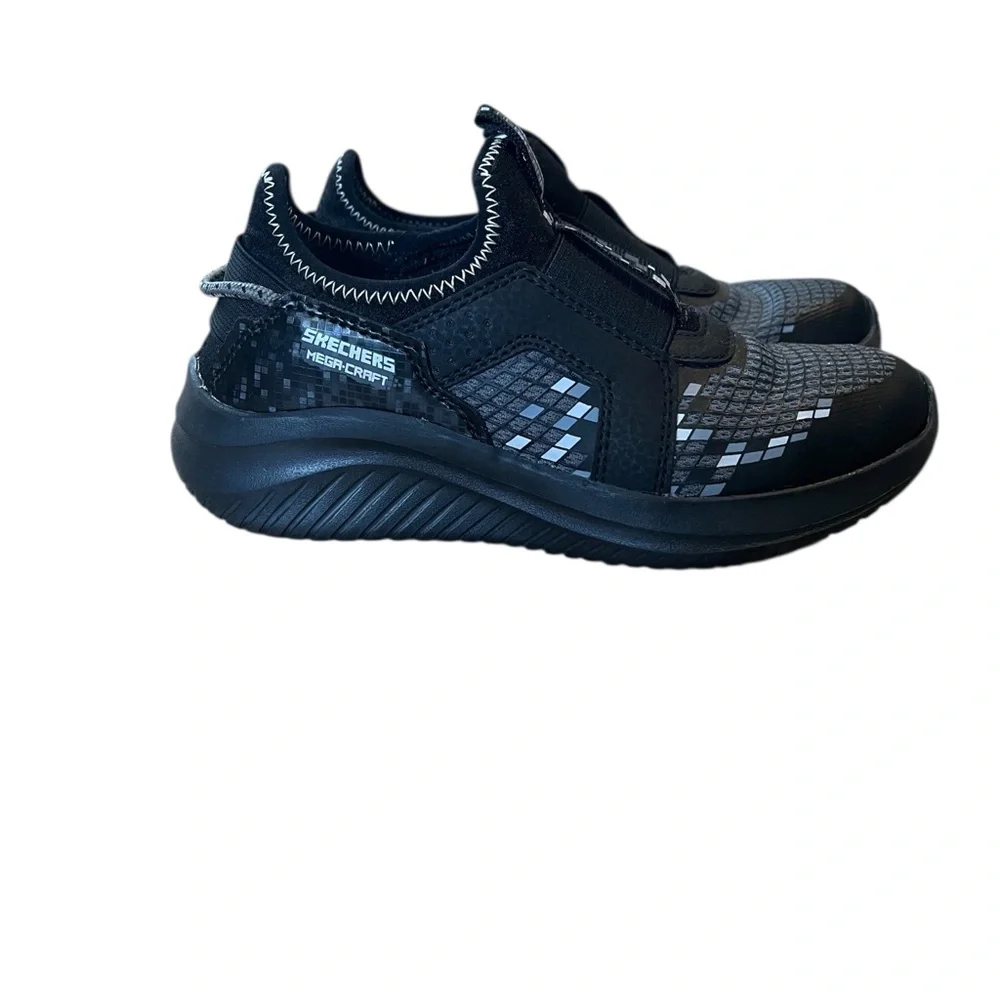 Skechers Minecraft ultra Flex 3.0 Black and Gray Slip-On Mega Craft Size 13 EUC